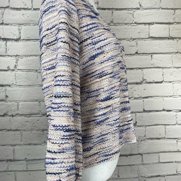 Madewell Pink Purple Marl Knit Lightweight Crop V Neck Boho Sweater size Medium - Picture 6 of 11